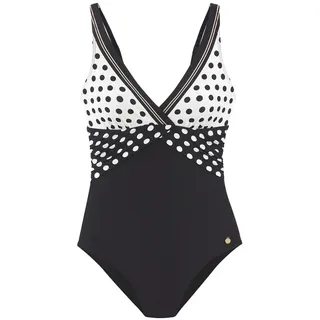 LASCANA Badeanzug Damen Schwarz/Creme 36 Cup B