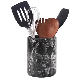 Utensilienhalter Löffel Caddy zinntheken handgefertigt Marmor Küche Utensilien Set Organizer – 11,4 x 11,4 x 16,5 cm Besteck Essstäbchen Kanister utinsle Halterungen – nicht Bambus nicht