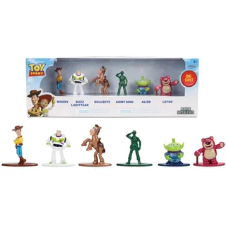 Jada Toys Disney Pixar Toy Story Figuren (6 Stück) - 6er-Set Sammelfiguren aus Metall im Diorama-Pack, Nano-Metallfiguren für Fans und Kinder ab 8 Jahre, je 4 cm