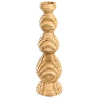 BELIANI Vase Naturfarben Rattan Geflochten 70 cm Hoch Handgefertigt Einfarbig Schmaler Hals Boho Design Dekovase Dekorative Rattanvase Bodenvase - Beige