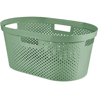 Curver Wäschekorb, 40 l, recycelter Kunststoff, Grün, M