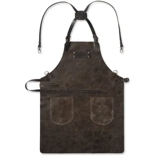 Feuermeister Lederschürze Kreuzberiemung braun Gr. 1