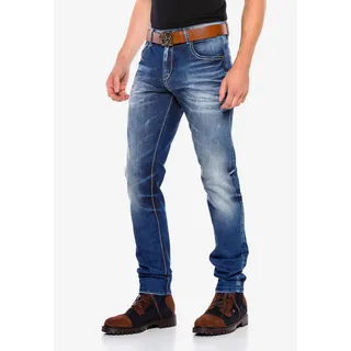 Bequeme Jeans CIPO & BAXX Gr. 30, Länge 34, blau (jeansblau) Herren Jeans in legerem Regular Fit-Schnitt