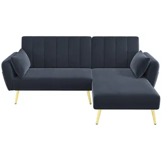 Oxeza Eckschlafsofa, Schwarz, Textil, Mode, 2-Sitzer, Rechteckig, 191.5x130 cm, Wohnzimmer, Sofas & Couches, Wohnlandschaften, Ecksofas