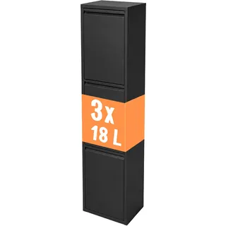 Relaxdays Mülleimer 54 l Schwarz