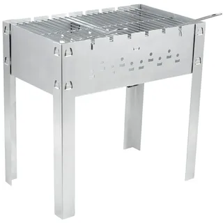 Schaschlikgrill Magnal L, Silber, Metall, 50x50x30 cm, Grills & Outdoor-Küchen, Holzkohlegrills
