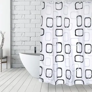 MSV Duschvorhang Vintage 180 x 200 cm mehrfarbig