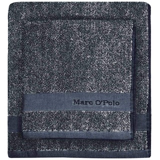 Marc O'Polo Melange Waschhandschuhe und Quadrate Frottee Baumwolle gewebt (550 gr/m2), Marineblau/Earth Brown, 16 cm x 22 cm