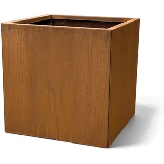 Czaja Cortenstahl Pflanzkübel 50x50x50 cm Fiorella - ohne Bodenplatte - Made in Germany - Rost Deko Blumenkübel quadratisch – wetterfest & langlebig – Garten Terrasse Balkon – Edelrost Pflanzgefäß