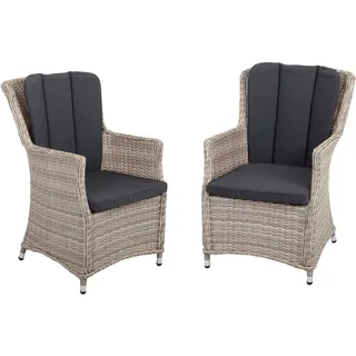 Garden Pleasure Gartensessel Dijon 62 x 93 x 40 cm grau 2 St.