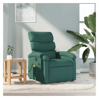 vidaXL Massagesessel Dunkelgrün Stoff 92 x 99,5 x 0 cm Grün mit Fernbedienung