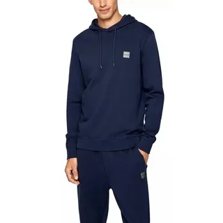BOSS Kapuzensweatshirt Wetalk Hoodie Verstellbare Kapuze – Gerippte Bündchen – Melange-Logo-Patch blau M (48)