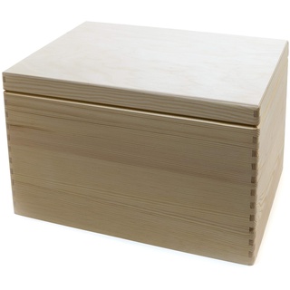 HolzFee Holzkiste Aufbewahrungskiste Allzweckkiste Spielzeugkiste 40 x 30 x 25 cm Kiste Holz mit Deckel (ohne Rollen)