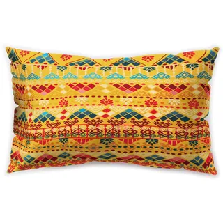 Hengjiang Kissenbezug im afrikanischen Ethno-Stil, rechteckig, geometrischer Druck, doppelseitig, weich, Plüsch, 30 x 50 cm, Orange/Braun, Polyester, 13, About 50 * 30cm