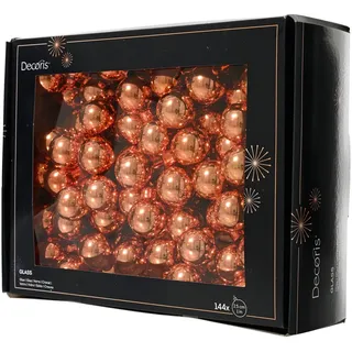 Kaemingk Christbaumschmuck, Weihnachtskugeln am Draht 2,5cm Glas 144 Stück - Warmorange glänzend orange