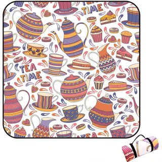 AHDFY Picknickdecke 300x300/200x200cm, XXL Picknickdecke Wasserdicht, Piknikdecken Isoliert,Stranddecke Sandfrei Campingdecke Strandmatte mit Wasserdichter Unterseite