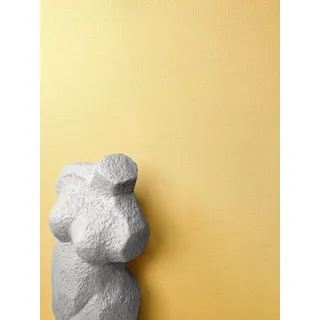 Newroom Vliestapete Gelb Uni Leinenoptik Kinderzimmer Tapete Wohnzimmer | leichter Schimmer, feine Gewebestruktur, helles Pastellgelb skandinavisch, freundliche Wandtapete, ansatzfrei, Flur