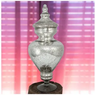 Antikas Wanddekoobjekt Glas Vase, Pokal, Urne, Vase, Deko-Flasche, Dekoration silberfarben