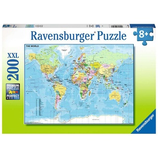 Ravensburger Kinderpuzzle - 12890 Die Welt - Puzzle-Weltkarte Für Kinder Ab 8 Jahren  Mit 200 Teilen Im Xxl-Format
