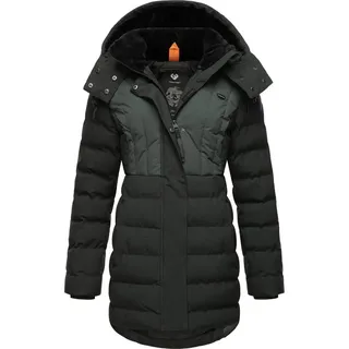 Ragwear Winterjacke Ashanta Block Wasserdichter gesteppter Winterparka mit gefütterter Kapuze grün 5XL (50)
