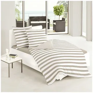 Traumschlaf Albklassik Stripe Gestreift Braun 200 x 220 cm + 2 x 80 x 80 cm