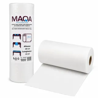 MAQA TNT Tischdeckenrollen – Einweg-Tischdecke für den Innengarten, Esstisch, Partys, Feierlichkeiten und besondere Anlässe, 12 Rollen/Karton (weiß)