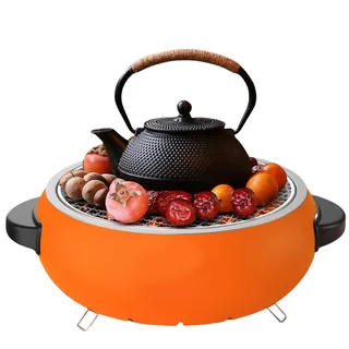Arroopu Holzkohlegrill - Edelstahl Outdoor Kochgeschirr,Tragbarer Holzkohlegrill für unterwegs,Für Angeln Wandern Balkon Garten Terrasse Reisen Picknick und Feste