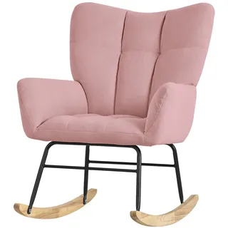 ML-Design Schaukelsessel mit verstellbarer Rückenlehne Polyester 70 x 90 x 80 cm Rosa