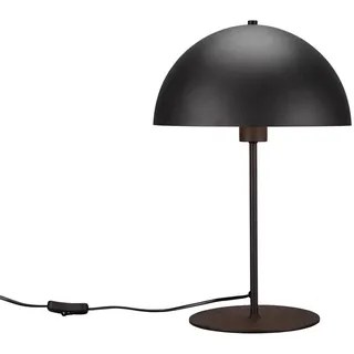 TRIO Leuchten LED Tischleuchte Pilzlampe Metall Schwarz Gold, Höhe 45cm, dimmbar, LED wechselbar, Warmweiß, groß-e Bauhaus Nacht-tischlampe Lampenschirm Pilz-form mit E27 LED schwarz
