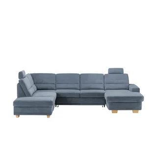 meinSofa Wohnlandschaft aus Mikrofaser Marc , blau , Maße (cm): B: 311 H: 85 T: 234.0