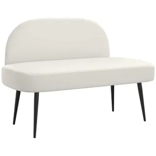vidaXL Gepolsterte Bank mit Rückenlehne 110 x 60 x 76 cm Weiß