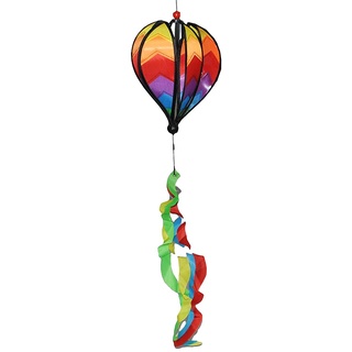 2 TLG. Set Windspiel - Ballon/Heißluftballon - Satorn 85 cm - Balloon mit Spirale - Twister Ballon Windmühle Windräder - Wetterfest für Außen Windspiele..