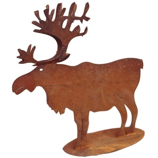 terracotta-toepfe-de Elch Rentier ca. 30 cm aus Metall Edelrost Rost Weihnachten Deko Weihnachtsbaum Tannenbaum REH Hirsch Advent