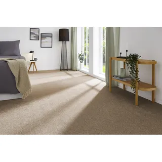 andiamo Teppichboden Izmir für Wohnzimmer und Kinderzimmer - Teppichboden Meterware zum Verlegen - Teppichbelag mit hoher Trittschalldämmung - weicher Teppichboden 400 x 550 cm Cappucino