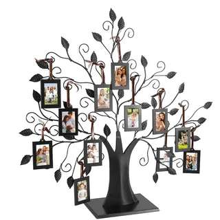 Cocoarm Stammbaum Bilderrahmen Bilderrahmen Baum Family Fotobaum Stammbaum Fotorahmen Display, Freistehender Tisch Familienfoto Baum Display (Groß Kommt mit 12 Fotorahmen von 6,4 x 4,6 cm)