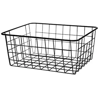 Drahtkorb aus , hohl, Aufbewahrungskörbe aus Metall, -Organizer, für Küche, Badezimmer, Schwarz