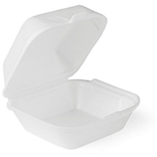 Lunchbox 500 Stück Hamburgerboxen IP7, weiß XPS Burgerbox Thermo Lunchbox, hitzebeständig bis 90°C weiß