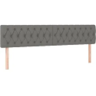 vidaXL Kopfteil, Bettkopfteil mit Holzbeinen, Höhenverstellbar Polsterkopfteil für Bett, Betthaupt Bettzubehör Schlafzimmer, Dunkelgrau 200x7x78/88cm Stoff