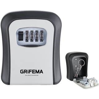 GRIFEMA Schlüsseltresor Wandmontage Wetterfest - Schlüsselsafe 4 Stellig, Schlüsselbox mit Code, Schlüsselkasten mit Zahlencode Robust, Sicher, Schlüsselversteck für Schlüssel Türkarte, Zinklegierung