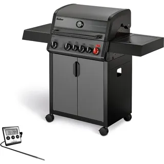 Enders® Gasgrill Hyde 4 SIKR Turbo Standgrill, 4-Brenner Edelstahl, direktes & indirektes Grillen, 800 °C TURBO ZONE, SWITCH GRID Gussrost, Infrarot-Backburner, Seitenkocher, inkl. Fleischthermometer