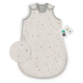 Ehrenkind Babyschlafsack Sommer, Rund, Bio-Baumwolle (Standard by OEKO-TEX, 100% Bio-Baumwolle, Sommerschlafsack, 1.0 TOG), Schlafsack Baby,  Baby Schlafsack beige 50/56