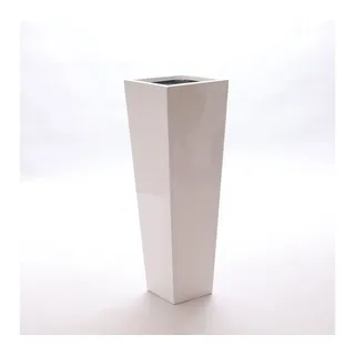 eleganteinrichten Pflanzkübel 38 x 38 x 100 cm Hochglanz-Weiß