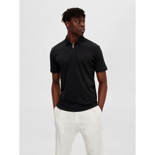 SELECTED HOMME Poloshirt SLHFAVE ZIP SS POLO NOOS schwarz S
