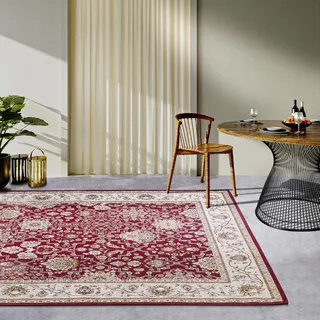 Villeroy & Boch Pierre rot (rot,creme), B:120cm H:3mm L:180cm, Polyester, Polypropylen, Teppiche, Outdoorteppich, Outdoor, Flachgewebe, wetterfest, Balkon, Garten, Klassisch, Terrasse