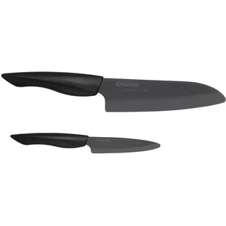 Kyocera SHIN Messerset 2-tlg. Gemüsemesser/Santokumesser 18 cm Schwarz