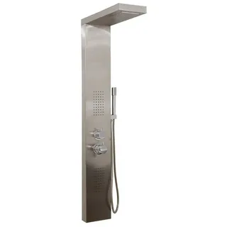Home Deluxe Duscharmatur Duschpaneel CASCATA (inkl. Armatur, Massagedüsen & Handbrause) Edelstahl Duschsäule, Duscharmatur, Brausenarmatur grau