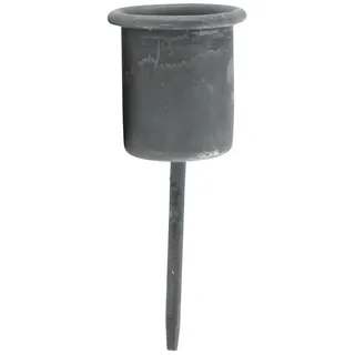 IB Laursen Kurzer Spiess für Stabkerze, H7,1 x Ø2,8 cm, grau