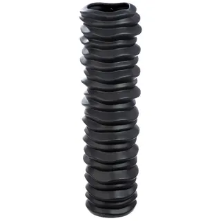 GILDE Dekovase RILLO Vase - schwarz - Keramik - H. 78cm x D. 20cm - Deko - Blumenvase (1 Stück), Große zylindrische Vase - Blumenvase für Tischdeko und Vasen Deko schwarz