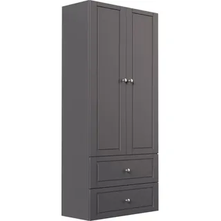 Badezimmer Hochschrank Xl Cottage 176x80cm Anthrazit