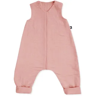 Julius Zöllner Schlafoverall Jumper Musselin 0,5 TOG Gr. 80 | 100% Baumwollmusselin | Oeko-TEX Standard 100 | Dusty Rose